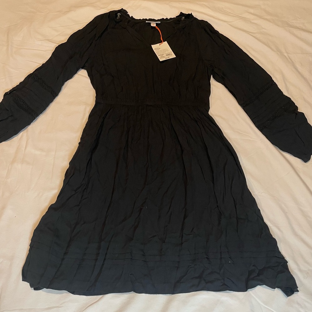 Women's Long Sleeve Lace Dress - Knox Rose Black M